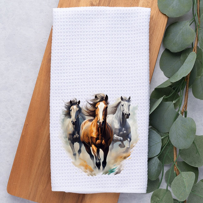 Dark Horse Dream Designs Hand Towel - Running Horses image number null