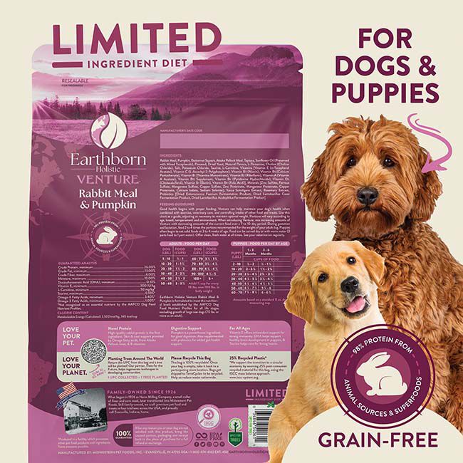 Earthborn Holistic Venture Limited Ingredient Dog Food - Rabbit Meal & Pumpkin Recipe image number null
