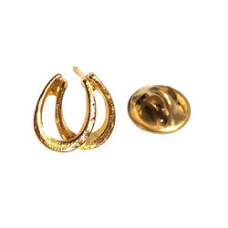 Finishing Touch of Kentucky Double Horseshoe Tack Pin - Gold Finish