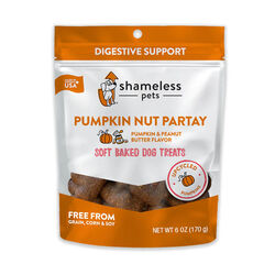 Shameless Pets Pumpkin Nut Partay Soft Baked Dog Treats - Digestive Support - Pumpkin & Peanut Butter Flavor