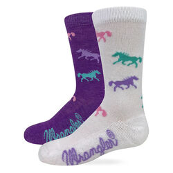 Wrangler Kids' Horses Crew Socks - 2 Pairs