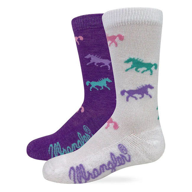 Wrangler Kids' Horses Crew Socks - 2 Pairs image number null