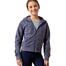 Ariat Kids' Spiffy Full Zip Sweatshirt - Grisaille Horsin' Around