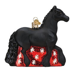 Old World Christmas Ornament - Friesian Horse - Closeout