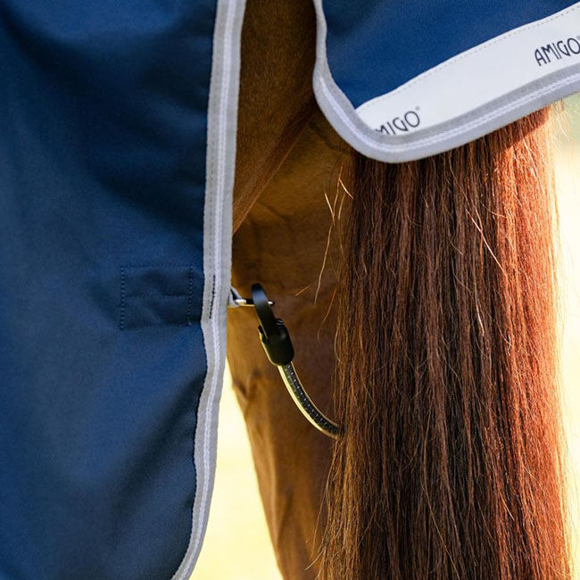 Horseware Amigo 1200D Turnout Blanket (250g) - Navy/Titanium Grey/Silver image number null