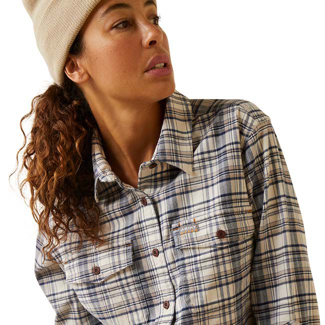 Ariat Women's Rebar Flannel DuraStretch Work Shirt - String Plaid image number null
