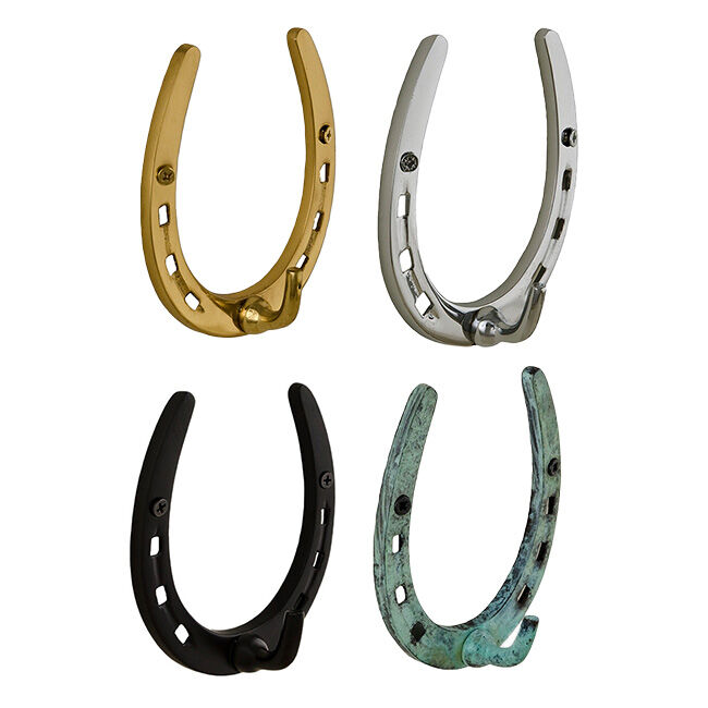 Horse Fare 4-1/2" Brass Horseshoe Hook image number null