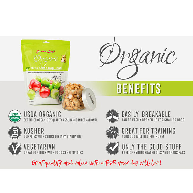 Grandma Lucy's Organic Oven-Baked Dog Treats - Apple Recipe - 14 oz image number null