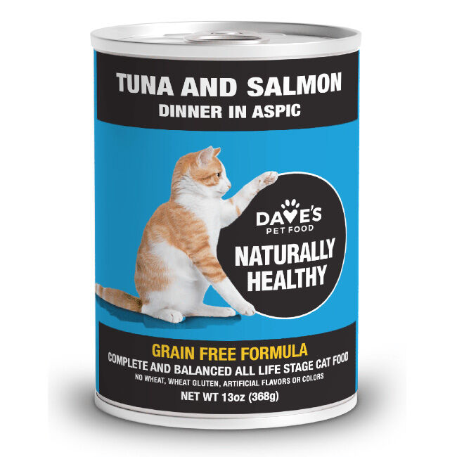 Dave's Pet Food Naturally Healthy Cat Food - Tuna & Salmon Dinner in Aspic - 13 oz image number null