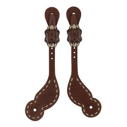 Weaver Equine Dusk Collection Men's Buckstitch Spur Straps in Oiled Hermann Oak Leather