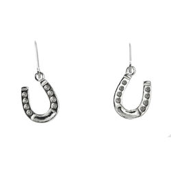 Finishing Touch of Kentucky Earrings - Horseshoe Dangle - Silver