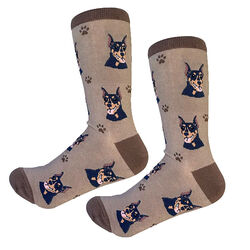 E&S Pets Unisex Novelty Crew Socks - Doberman