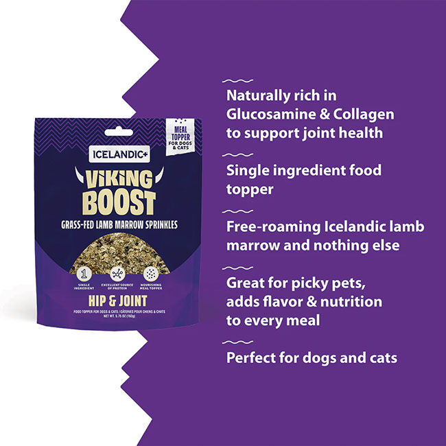 Icelandic+ Viking Boost Lamb Marrow Sprinkles for Dogs & Cats - Hip & Joint Support - 4 oz image number null