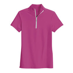 Tailored Sportsman Women's Short Sleeve IceFil Zip Top Shirt - Wicked/White/Silver