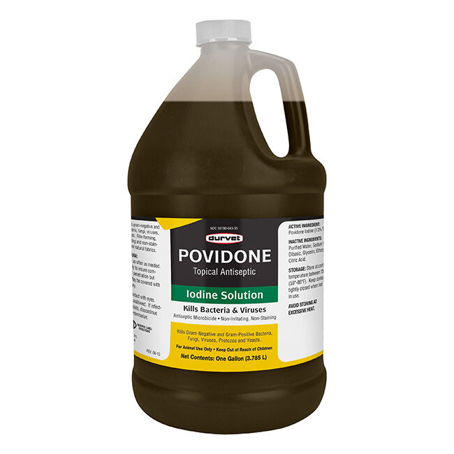 Durvet Povidone Topical Antiseptic - 1.0% Iodine Solution - 1 Gallon image number null