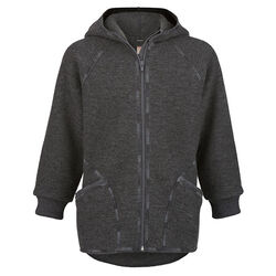 Engel Baby 100% Wool Hooded Jacket with Zipper - Lava Grey Melange