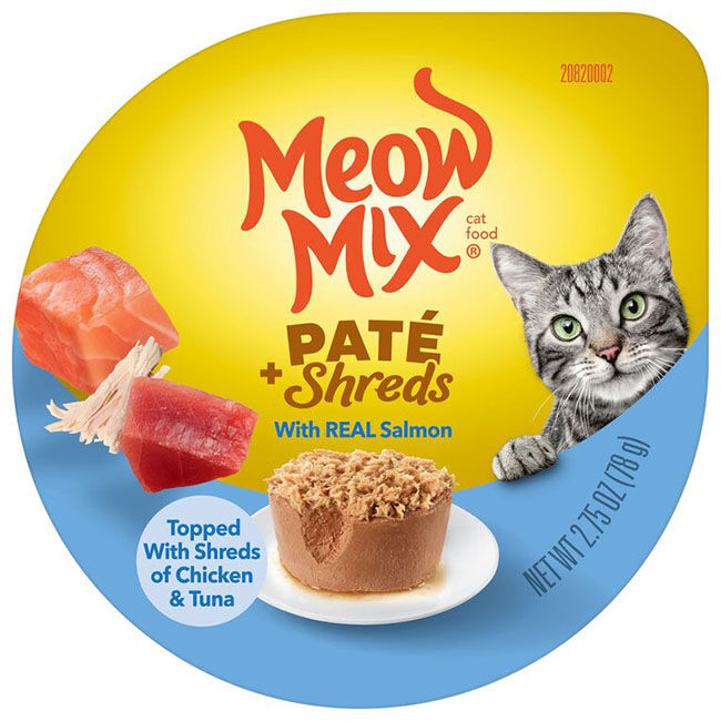 Meow Mix Pate & Shreds Cat Food - Seafood & Poultry Favorites Variety Pack - 12 Count Carton image number null
