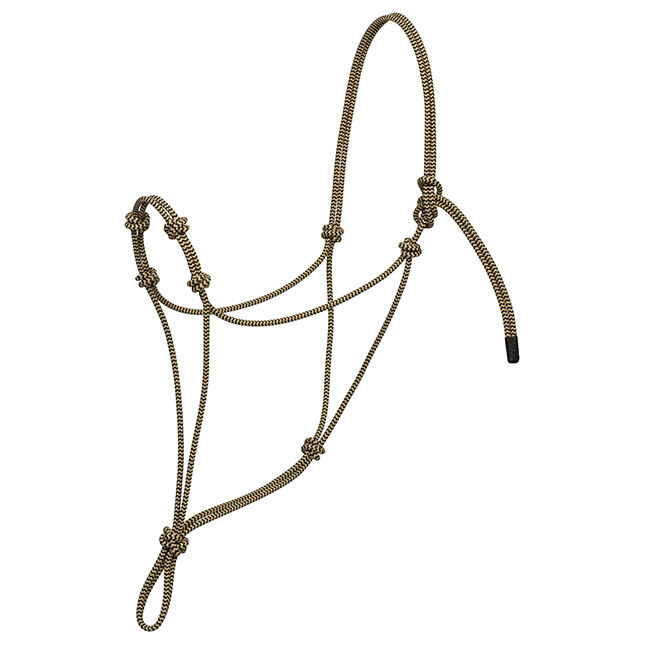 Weaver Silvertip Four Knot Rope Halter - Black/Tan image number null