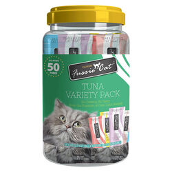 Fussie Cat Puree Treat 5-Flavor Variety Pack - Tuna - 50 Count