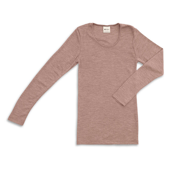 Engel Women's Wool/Silk Blend Long Sleeve Shirt - Dusty Rose image number null