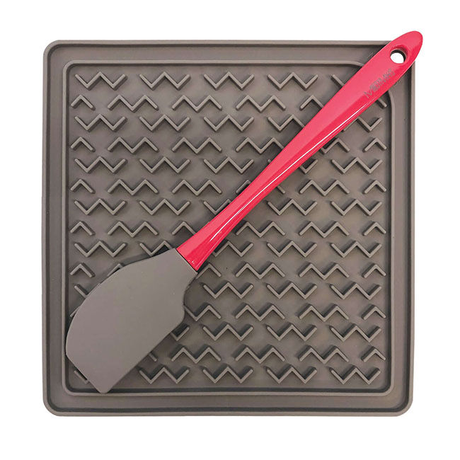 Messy Mutts Silicone Therapeutic Feeding Mat with Silicone Spatula image number null