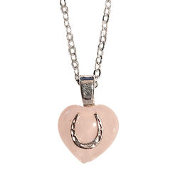 Finishing Touch of Kentucky Necklace - Heart & Horseshoe - Rose Quartz