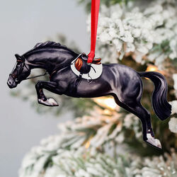 Classy Equine Ornament - Black Hunter Jumper