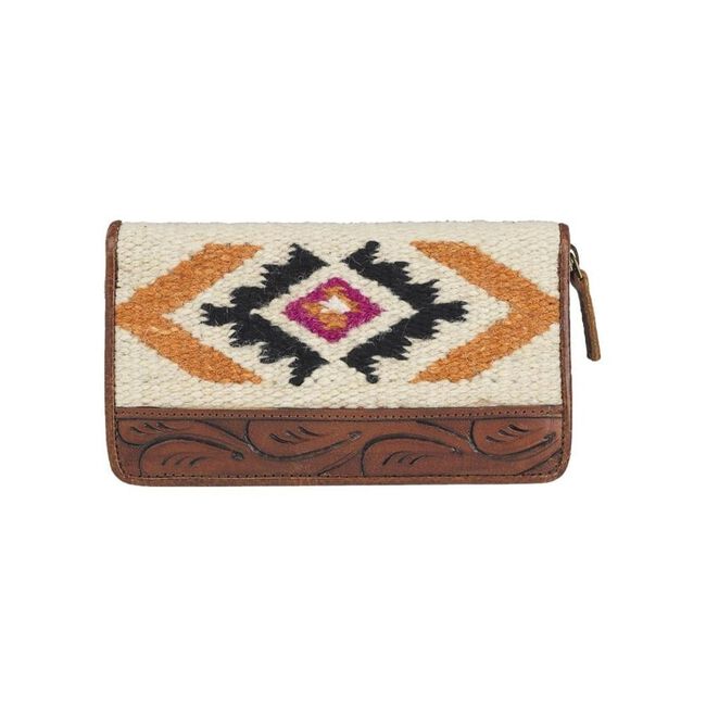 Ariat Wool Blanket Serape Wallet - Brown & Cream image number null