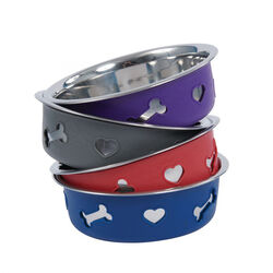 WeatherBeeta Non-Slip Stainless Steel Silicone Bone Dog Bowl