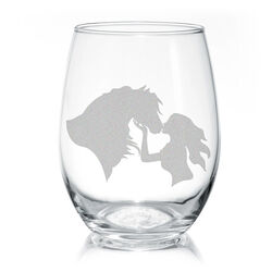 Classy Equine Stemless Wine Glass - Horse Kisses