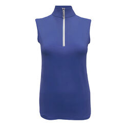 Tailored Sportsman Women's Sleeveless IceFil Zip Top Shirt - Deep Lilac/White/Silver