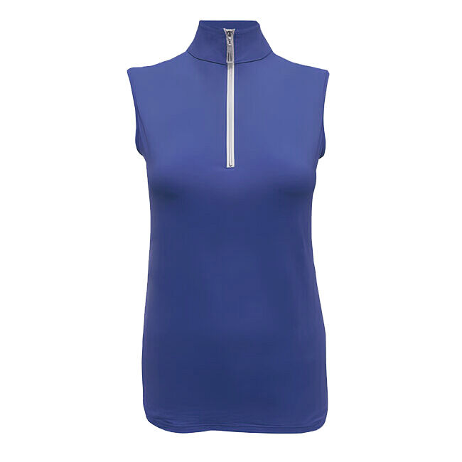Tailored Sportsman Women's Sleeveless IceFil Zip Top Shirt - Deep Lilac/White/Silver image number null
