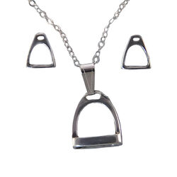 Finishing Touch of Kentucky Earring & Necklace Set - Stirrups