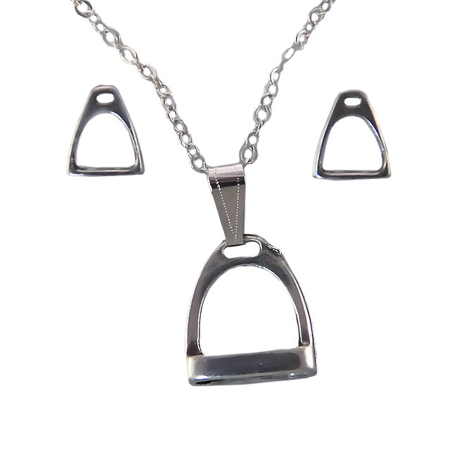 Finishing Touch of Kentucky Earring & Necklace Set - Stirrups image number null