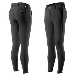 Horze Men's Grand Prix Silicone Knee Patch Breech - Black