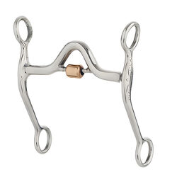Turn-Two Equine Stainless Steel Medium Port Roller Curb Bit