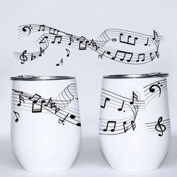 The Traveled Lane 12 oz Insulated Wine Tumbler - Music Notes