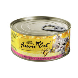 Fussie Cat Gold Cat Food - Super Premium Chicken with Egg in Gravy - 2.8 oz