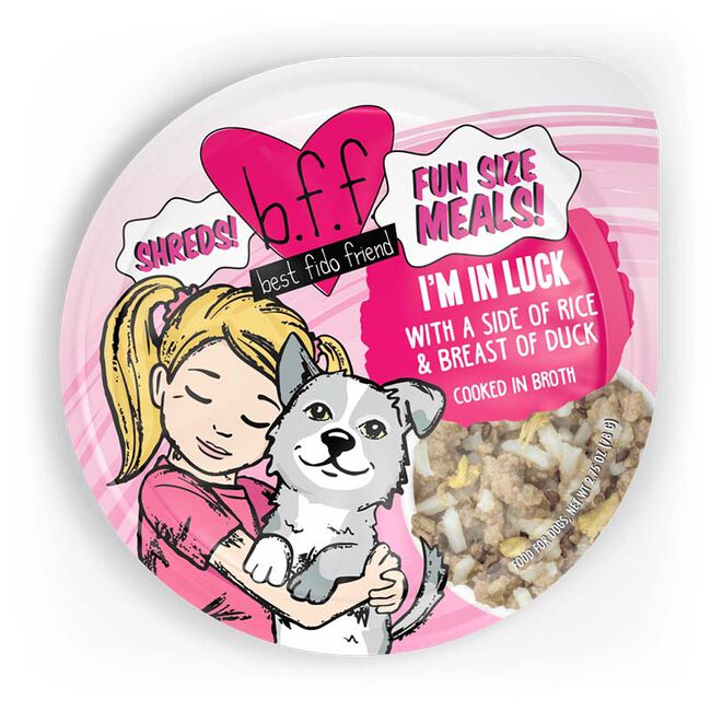Weruva BFF Fun Size Meal Dog Food - I'm In Luck with a Side of Rice & Breast of Duck Cooked in Broth - 2.75 oz image number null