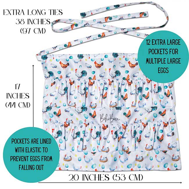 Boho Barn Egg Collecting Apron with Elastic image number null