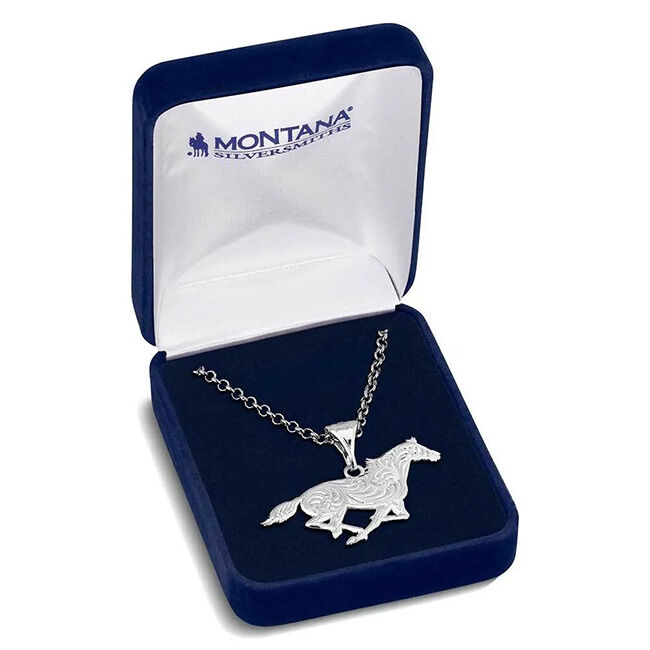 Montana Silversmiths Out West Running Horse Necklace image number null