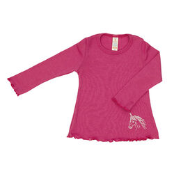 Engel Kids' Wool/Silk Blend Dress Top - Raspberry