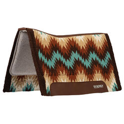 Weaver Equine Synergy Contoured Performance Saddle Pad with Wool Blend Felt Liner - Stampede/Brown/Sand