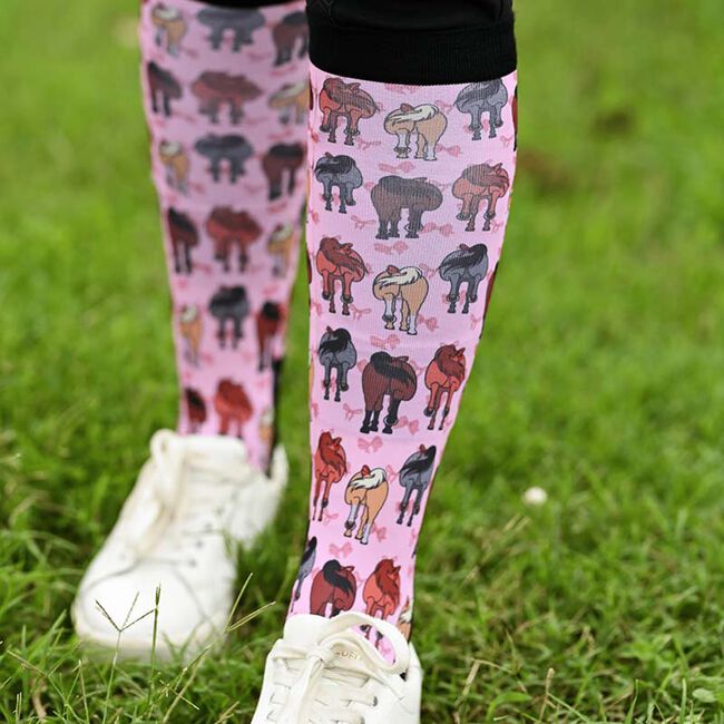 Dreamers & Schemers Boot Socks - Pair and a Spare - Red Ribbon Girlies image number null