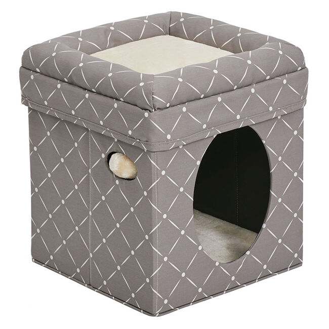 MidWest Homes for Pets Curious Cat Cube - Mushroom Diamond Print image number null