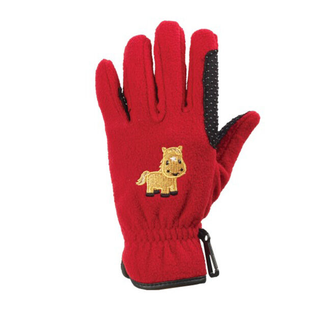 EquiStar Kids' Pony Fleece Gloves - Raspberry image number null