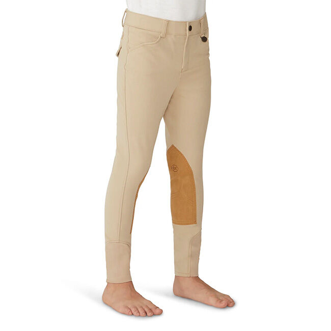 Ovation Boy's EuroWeave DX Suede Knee Patch Breech - Classic Show Tan image number null