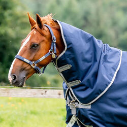 Horseware Amigo Bravo 12 Original Hood (0g Lite) - Navy/Titanium Grey/Silver
