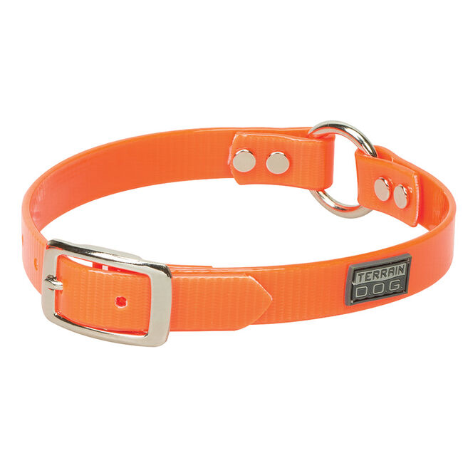 Terrain D.O.G. X-Treme Adventure Clear Coat Ring-in-Center Dog Collar - Blaze Orange image number null