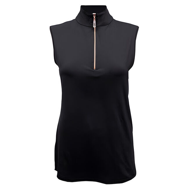 Tailored Sportsman Women's Sleeveless IceFil Zip Top Shirt - Black/Black/Rose Gold image number null